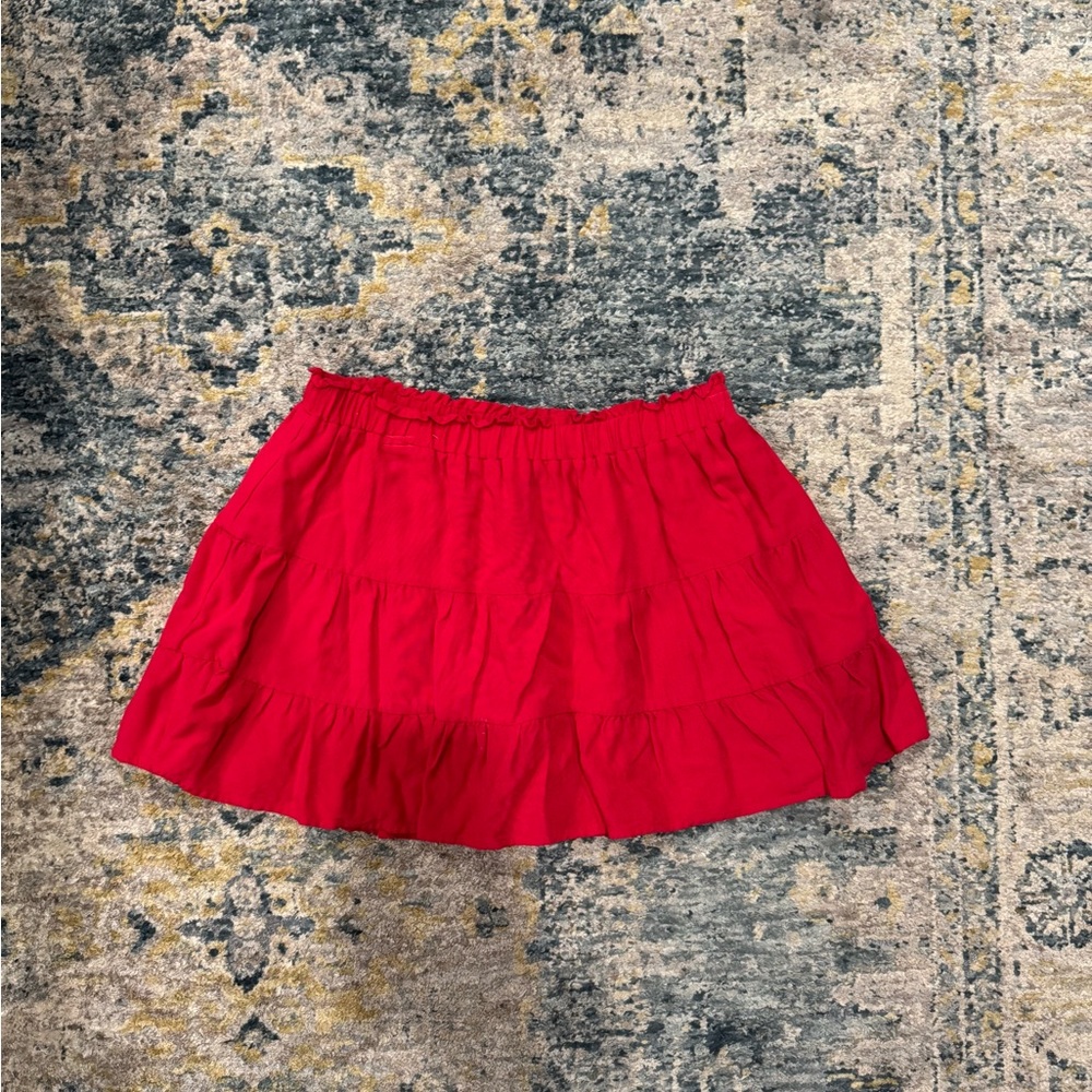 Le Lis Vibrant Red Mini Skirt